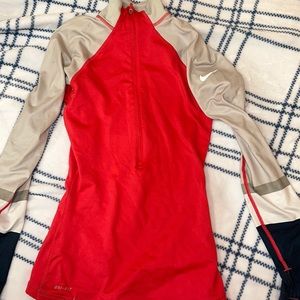 hot pink fitted quarter zip